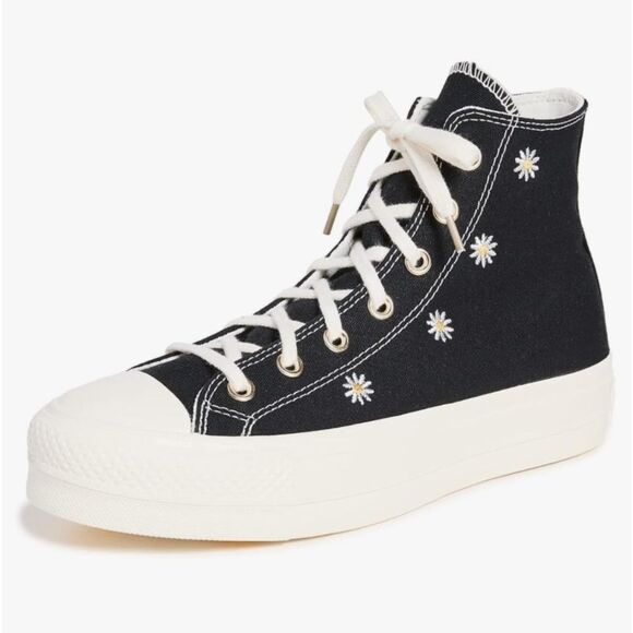 Converse Sneakers Lift Platform Sunflower HighTops Chuck Taylor Black Size 7.5 - Picture 3 of 12